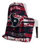 personalized houston texans floral stripes blue white blanket best selling