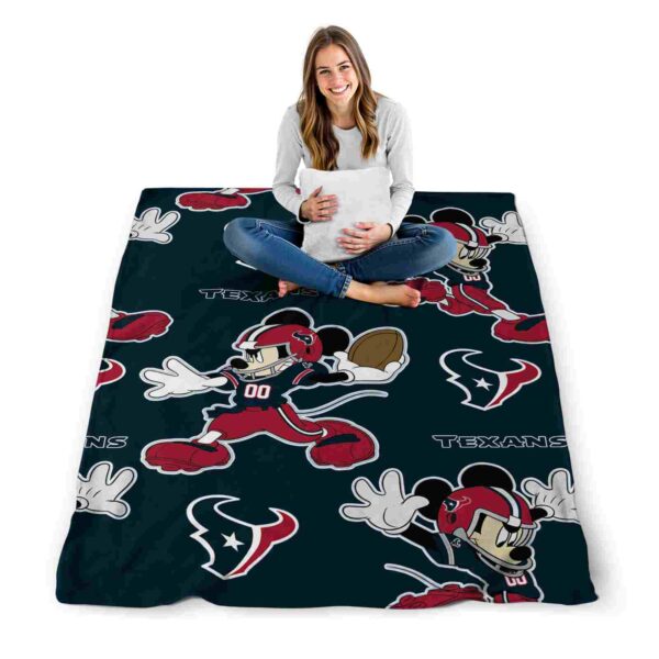 personalized houston texans mickey blue blanket high quality