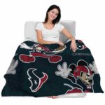personalized houston texans mickey blue blanket latest model