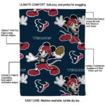 personalized houston texans mickey blue blanket new arrival