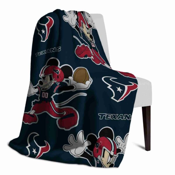 personalized houston texans mickey blue blanket top rated