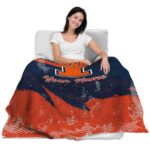 personalized illinois fighting illini grunge streaks blue blanket best selling