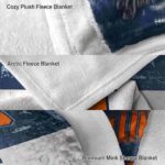 personalized illinois fighting illini grunge texture blue white blanket best selling