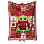 personalized indiana hoosiers baby yoda red blanket best selling