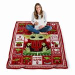 personalized indiana hoosiers baby yoda red blanket high quality