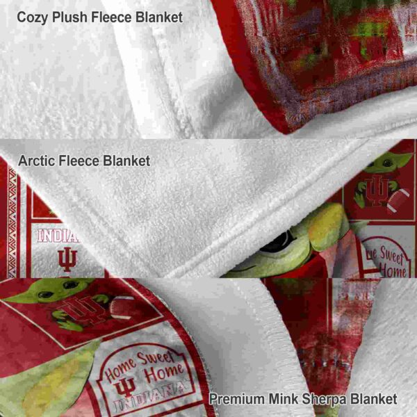 personalized indiana hoosiers baby yoda red blanket premium grade