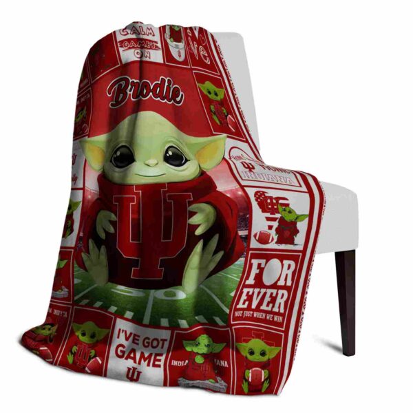 personalized indiana hoosiers baby yoda red blanket top rated