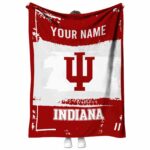 personalized indiana hoosiers paint strokes red white blanket best selling