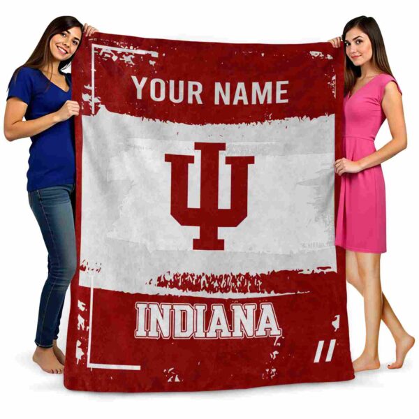 personalized indiana hoosiers paint strokes red white blanket fashion forward