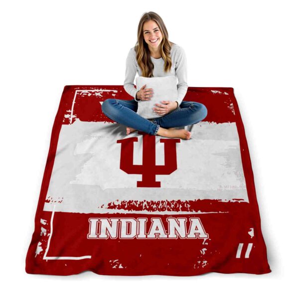personalized indiana hoosiers paint strokes red white blanket high quality