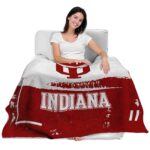 personalized indiana hoosiers paint strokes red white blanket latest model