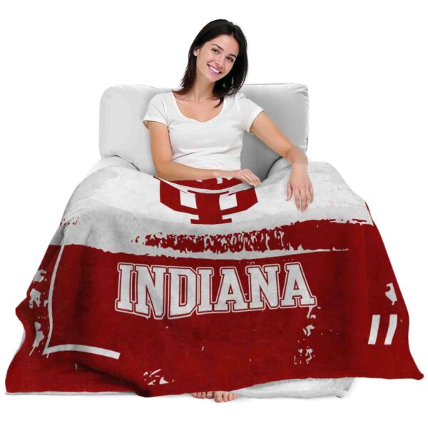 personalized indiana hoosiers paint strokes red white blanket latest model