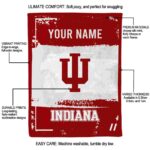 personalized indiana hoosiers paint strokes red white blanket new arrival