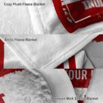personalized indiana hoosiers paint strokes red white blanket premium grade