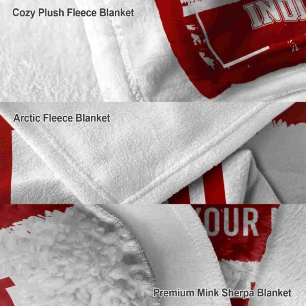 personalized indiana hoosiers paint strokes red white blanket premium grade