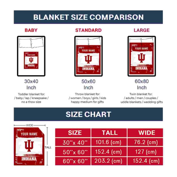 personalized indiana hoosiers paint strokes red white blanket trendy