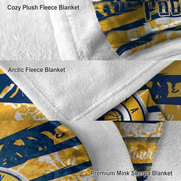 personalized indiana pacers floral stripes blue white blanket premium grade