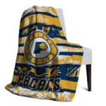 personalized indiana pacers floral stripes blue white blanket top rated