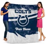 personalized indianapolis colts grunge streaks blue blanket best selling