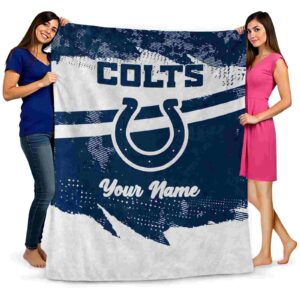 personalized indianapolis colts grunge streaks blue blanket fashion forward