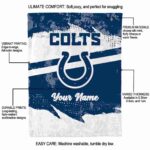 personalized indianapolis colts grunge streaks blue blanket best selling