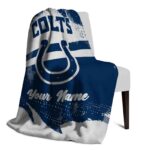personalized indianapolis colts grunge streaks blue blanket best selling