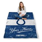 personalized indianapolis colts grunge texture blue white blanket best selling