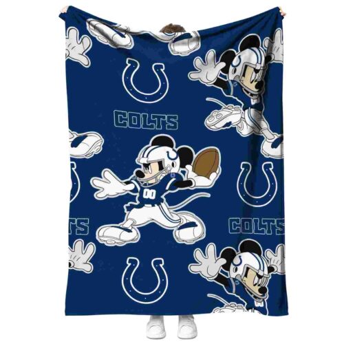 personalized indianapolis colts mickey blue blanket best selling