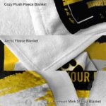 personalized iowa hawkeyes paint strokes black white blanket best selling