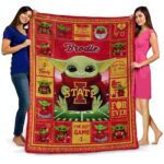personalized iowa state cyclones baby yoda red blanket best selling
