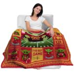 personalized iowa state cyclones baby yoda red blanket best selling