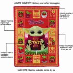personalized iowa state cyclones baby yoda red blanket best selling