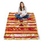 personalized iowa state cyclones floral stripes red white blanket best selling