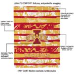 personalized iowa state cyclones floral stripes red white blanket best selling