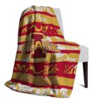 personalized iowa state cyclones floral stripes red white blanket best selling