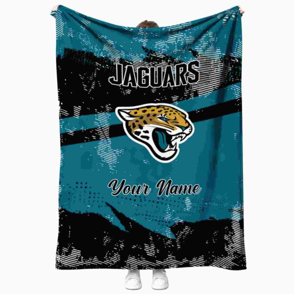 personalized jacksonville jaguars grunge streaks teal blanket best selling