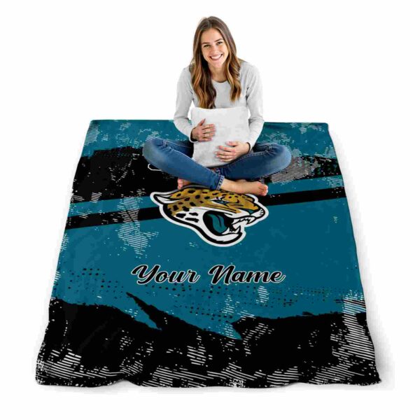 personalized jacksonville jaguars grunge streaks teal blanket high quality