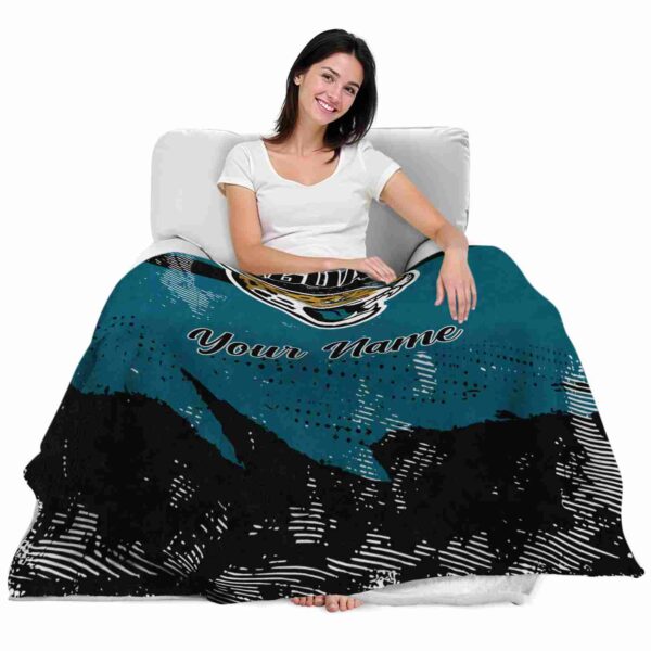 personalized jacksonville jaguars grunge streaks teal blanket latest model