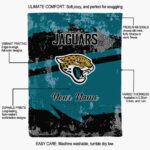 personalized jacksonville jaguars grunge streaks teal blanket new arrival