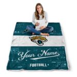 personalized jacksonville jaguars grunge texture teal white blanket high quality