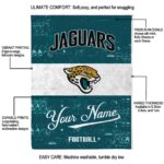 personalized jacksonville jaguars grunge texture teal white blanket new arrival