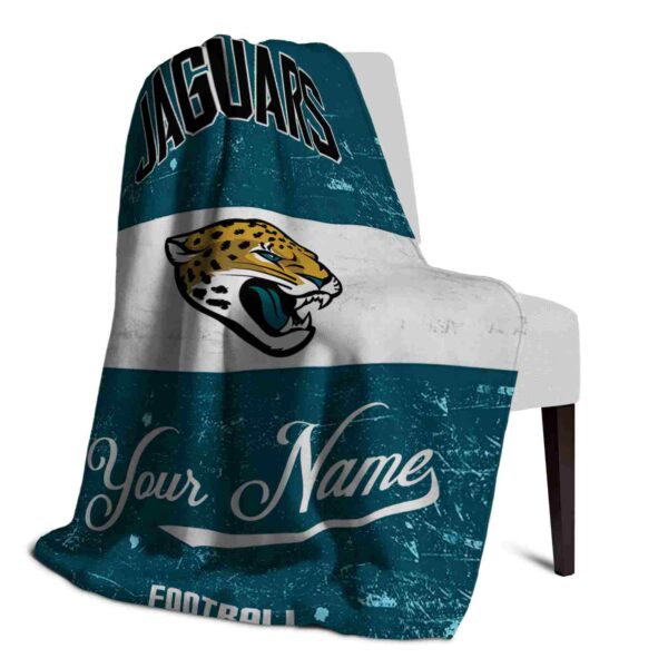personalized jacksonville jaguars grunge texture teal white blanket top rated