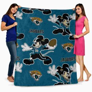 personalized jacksonville jaguars mickey teal blanket fashion forward