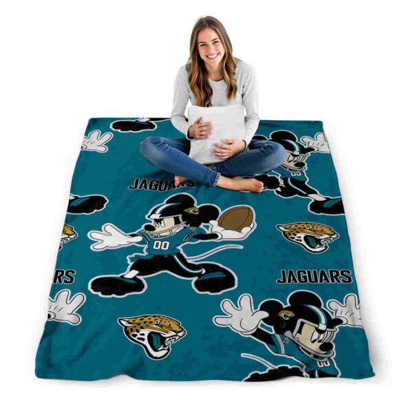 personalized jacksonville jaguars mickey teal blanket high quality