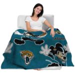 personalized jacksonville jaguars mickey teal blanket latest model