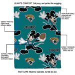 personalized jacksonville jaguars mickey teal blanket new arrival