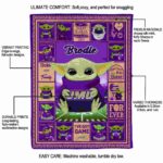 personalized james madison dukes baby yoda purple blanket best selling