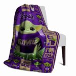personalized james madison dukes baby yoda purple blanket best selling