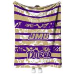 personalized james madison dukes floral stripes purple white blanket best selling