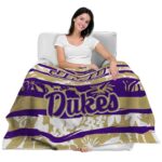 personalized james madison dukes floral stripes purple white blanket best selling